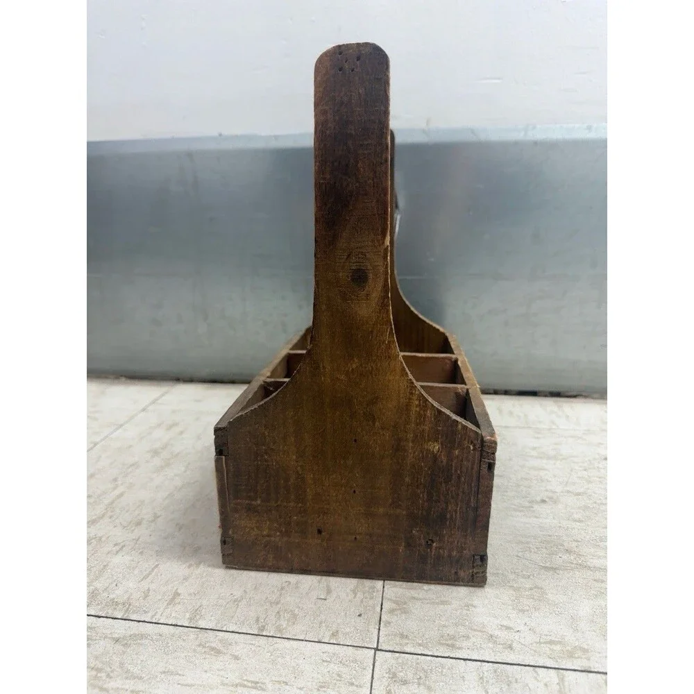Rustic Wood 6 Bottle Beer Caddy Tote Dual Chalkboard Bottle Opener Carrier